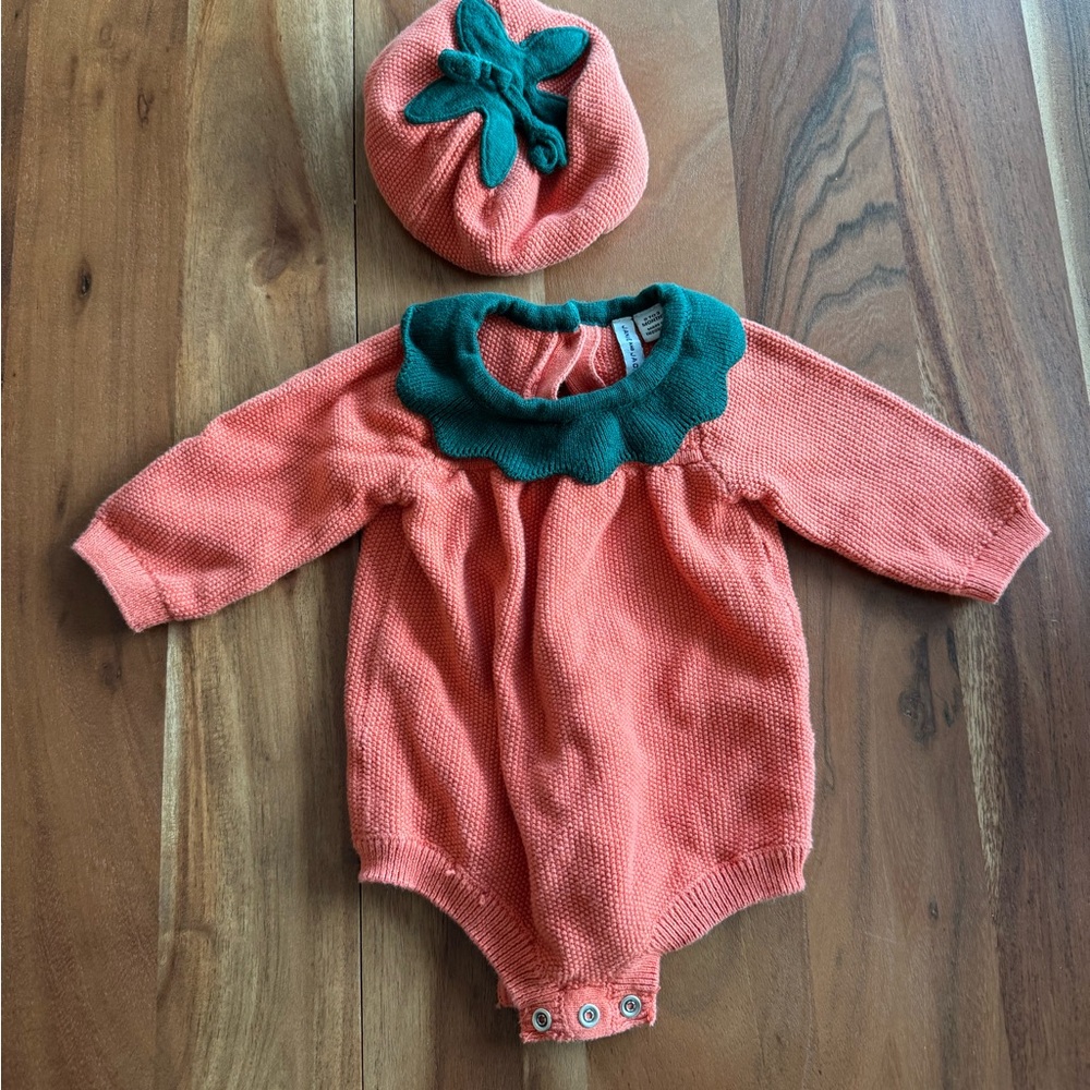 Janie and Jack Halloween pumpkin onesie romper